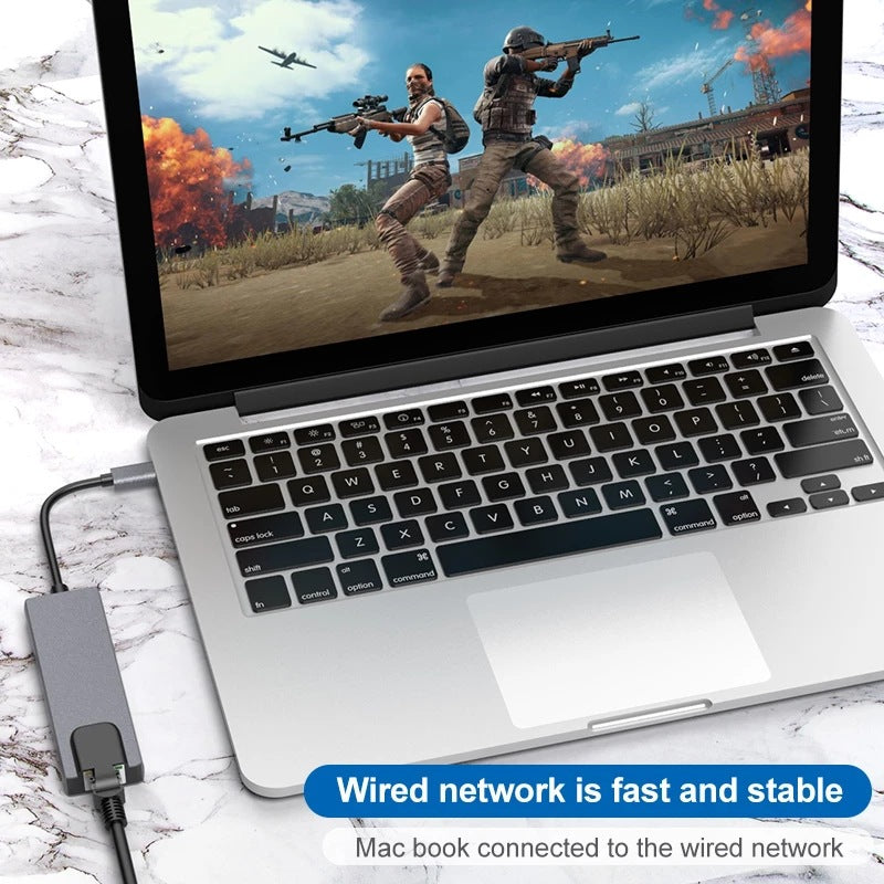 Station d'extension USB pour carte réseau 5-en-1 Type-c vers HDMI