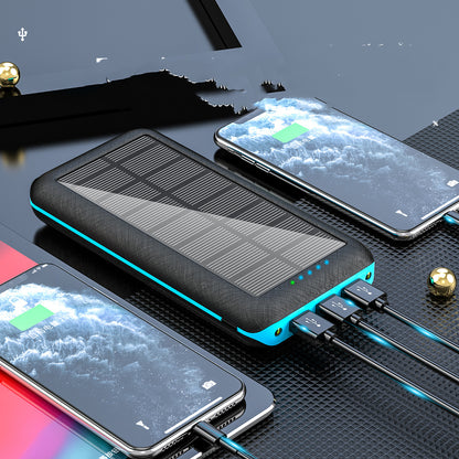 Chargeur solaire sans fil Qi 80000mAh compatible pour Xiaomi, Samsung, Iphone, Portable, Apple,dote de  3 ports  usb, idéale pour l'extérieur.