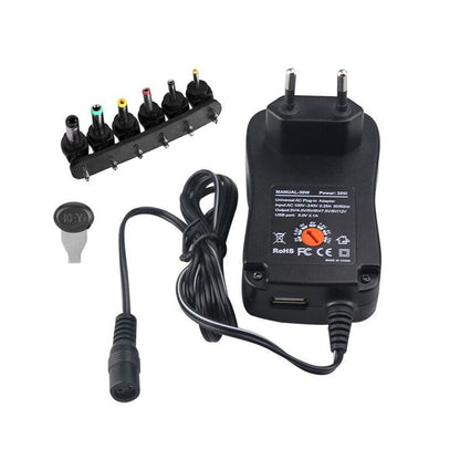Adaptateur universel AC 100-240V DC 3V 4.5V 5V 6V 7.5V 9V 12V 30W, alimentation multifonction réglable pour caméra à bande lumineuse LED